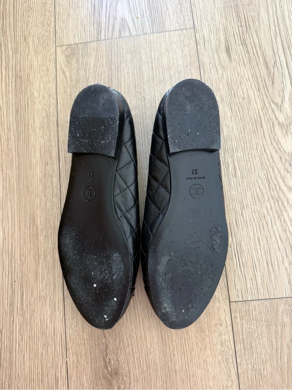 Chanel Black Quilted Ballet Flats